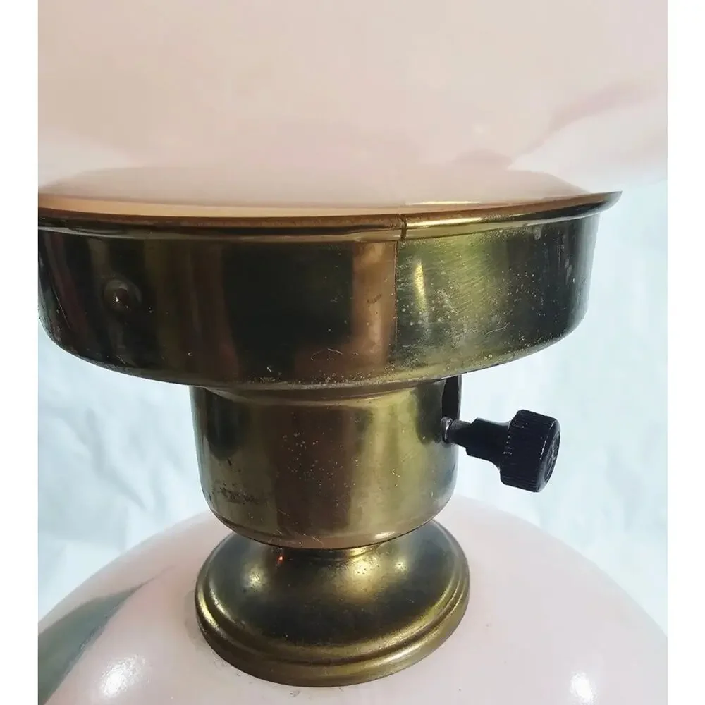 Vintage Hand Painted Pink Floral Gone With The Wind Hurricane Parlor Lamp 16.5